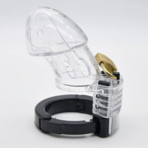 Transparent Plastic Chastity Cage with Adjustable Rings